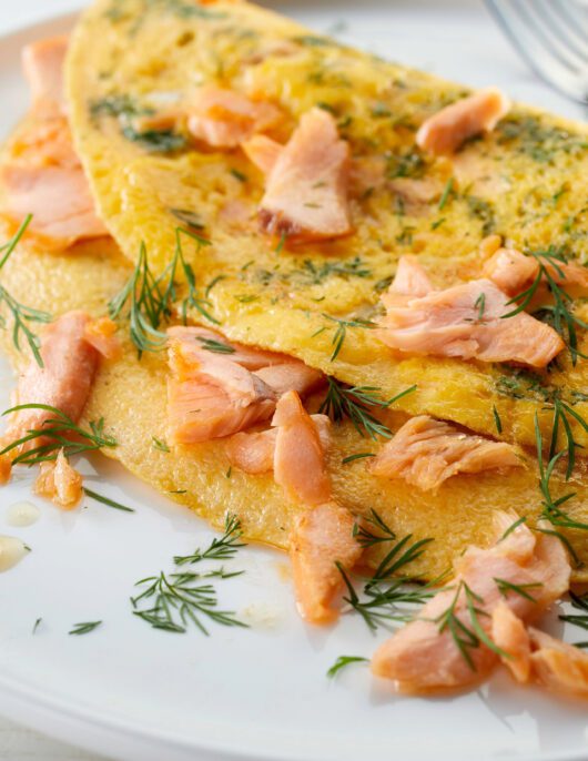 Salmon, Egg white Omelette, Rice